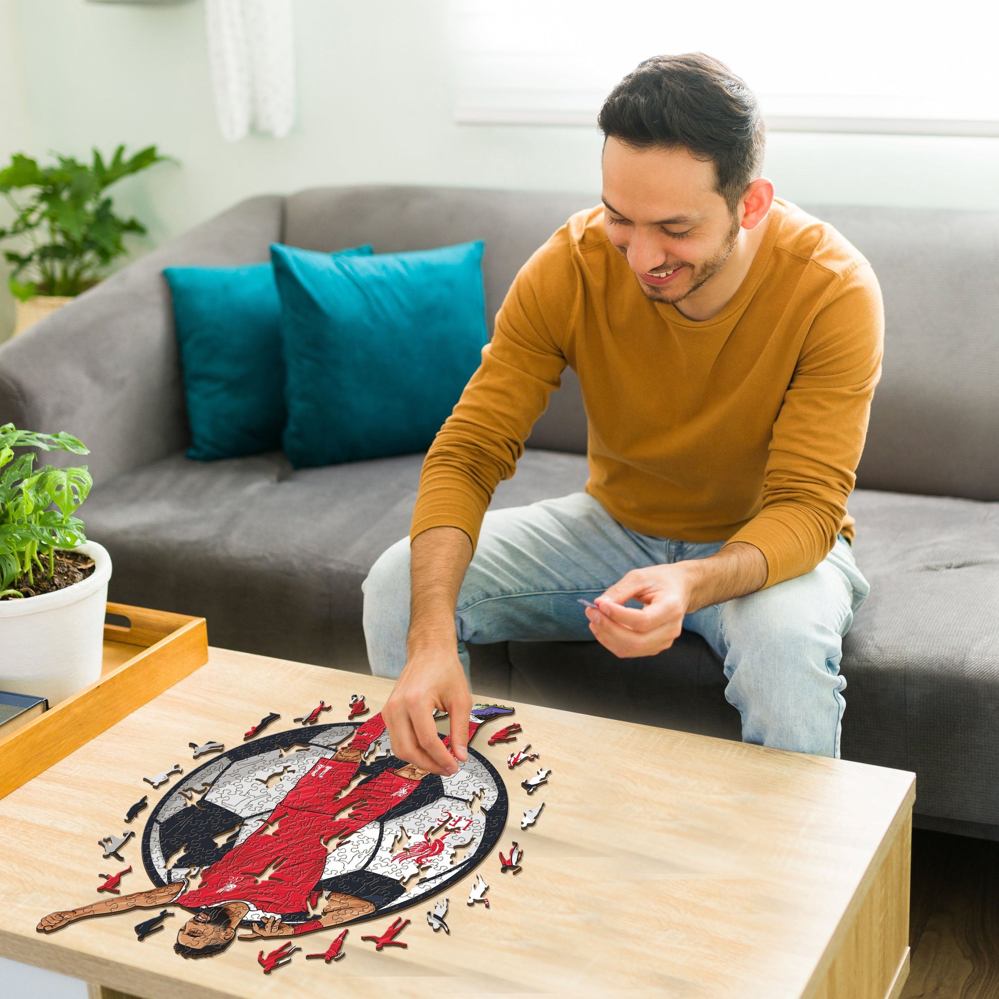 Iconic Puzzles Puzzle Mohamed Salah – Liverpool FC – 150 Teile – 21 × 30 cm – ab 10 J. – Holz