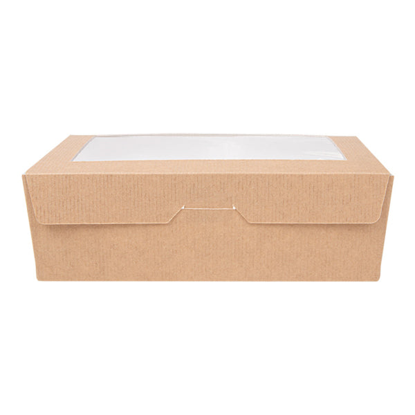 Garcia de Pou Weita Take-away-Box, Papier/Karton – 1'000 ml 170 × 120 × 55 mm, braun/weiss – FSC – 50 Stk.