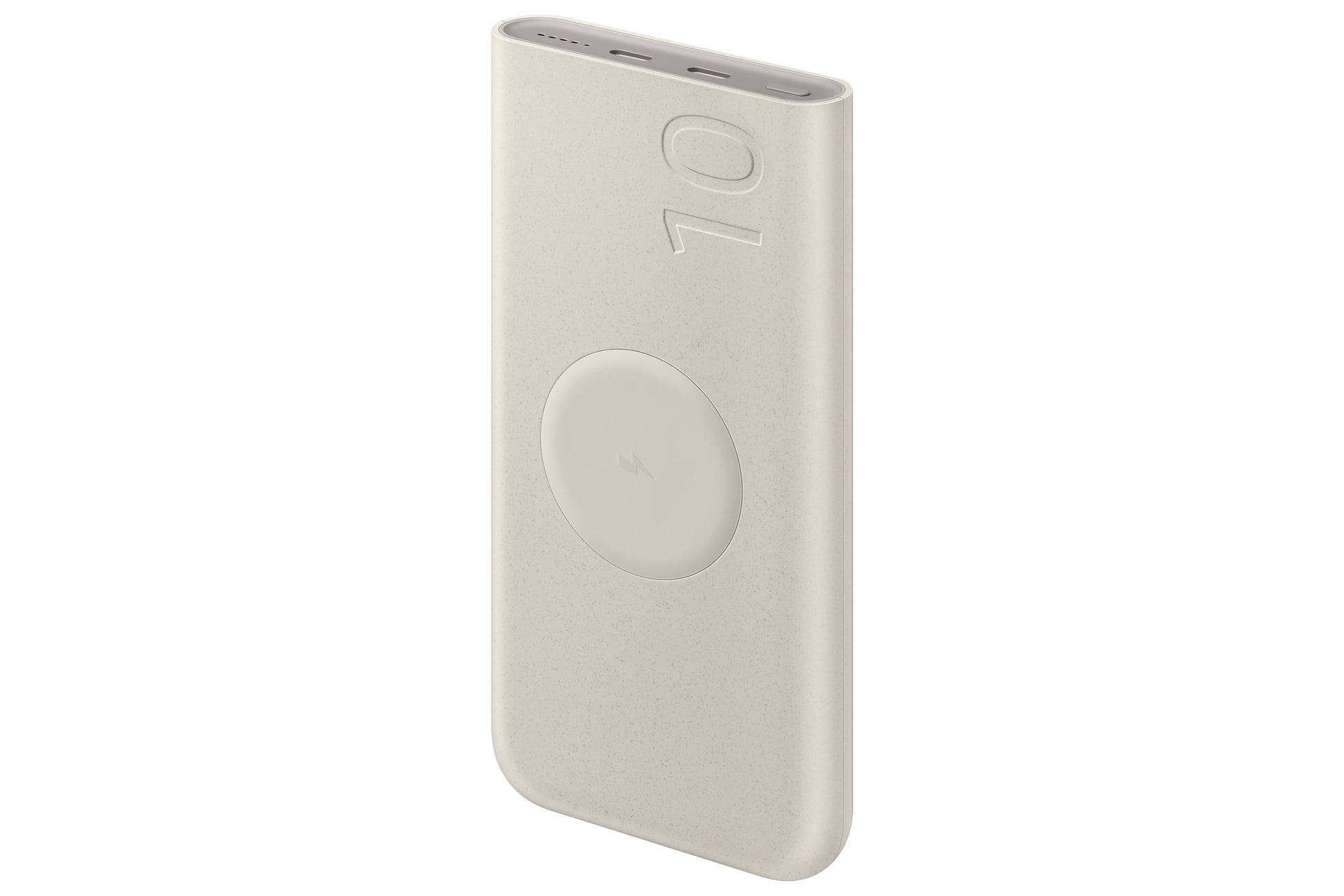 Samsung Powerbank 10000 mAh, PD 25 W, 2× USB-C, kabelloses Laden, für Smartphones, Beige