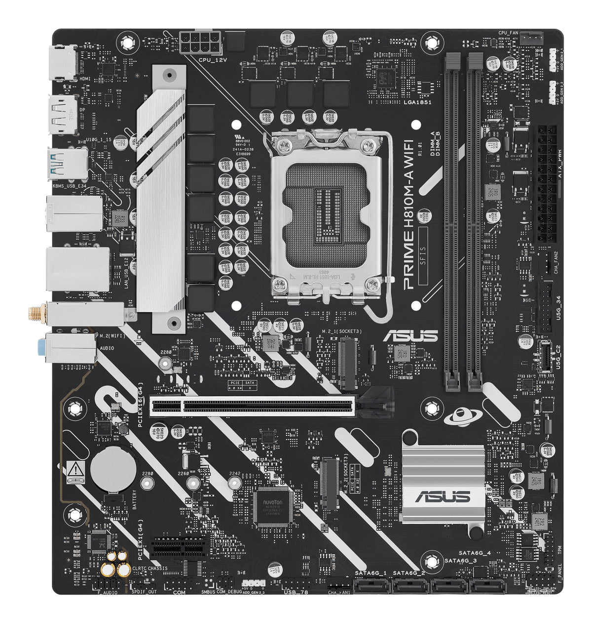 ASUS PRIME H810M-A WIFI – Mainboard – LGA 1851, Intel H810, mATX, DDR5