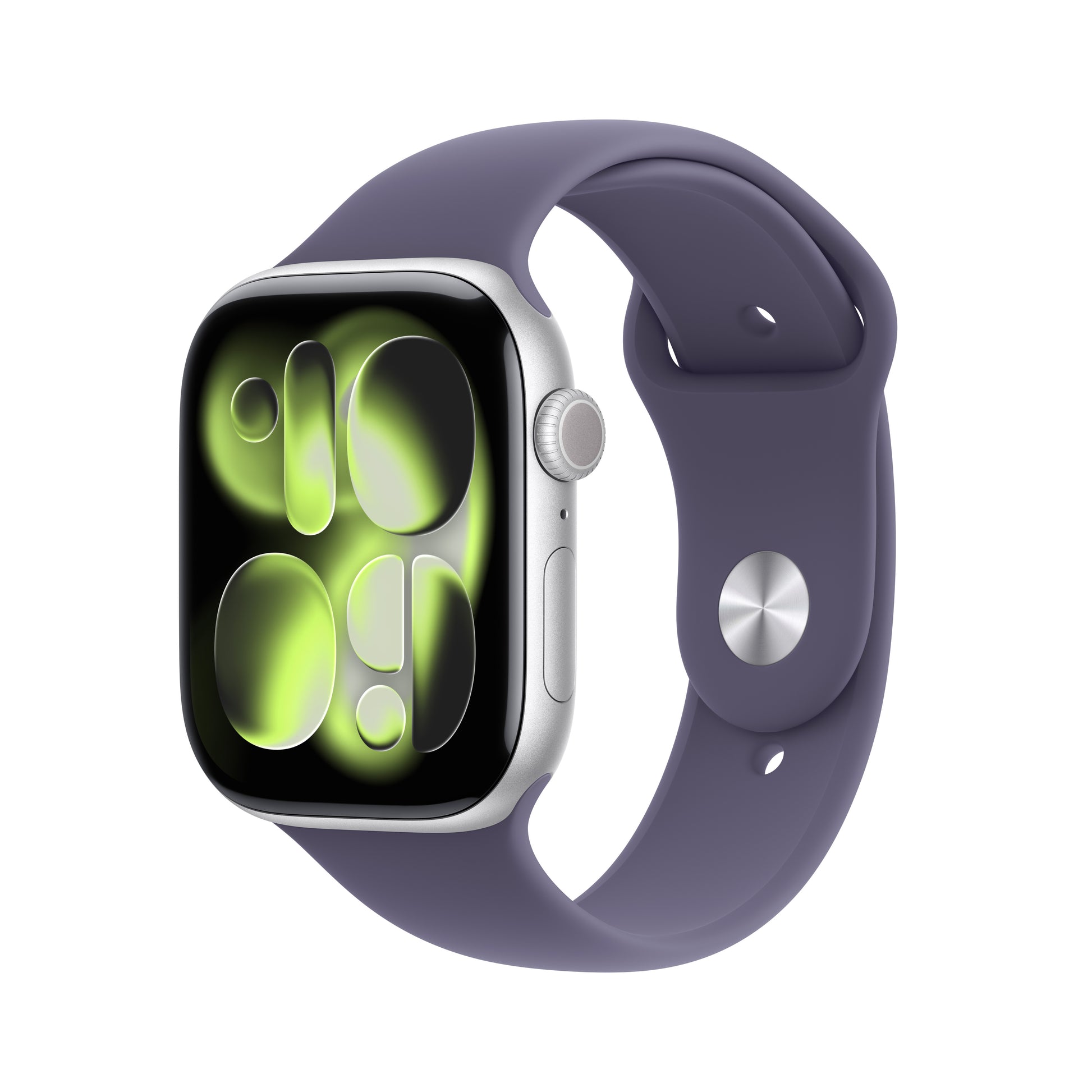 Apple Watch Series 11 46 mm GPS + Cellular – Aluminium Silber, Sportarmband, Purple Fog, S/M, 50 m, für iPhone