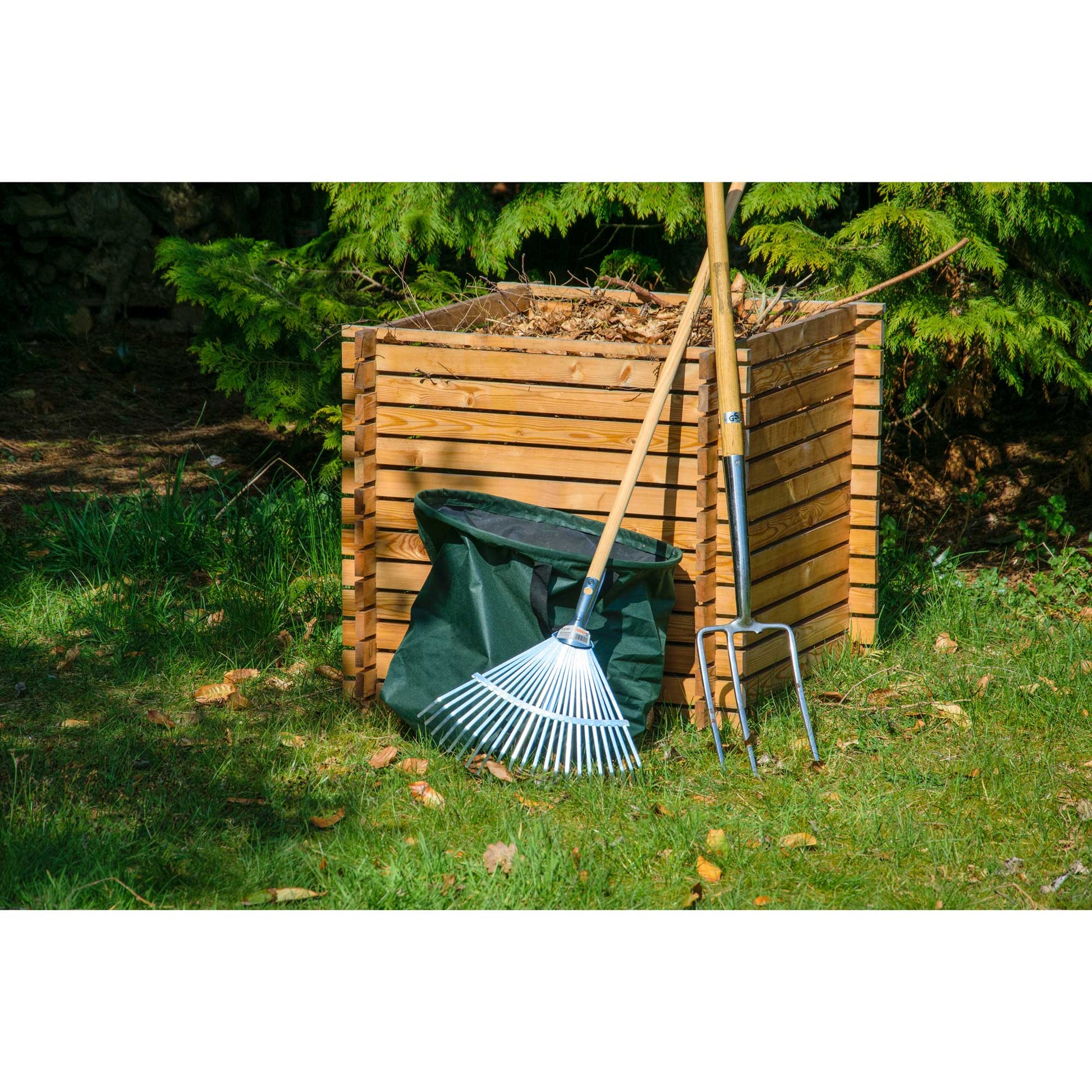 Dobar Abfalleinsatz Komposter Lärchi – 420 l, Holz, B 790 × T 790 × H 790 mm