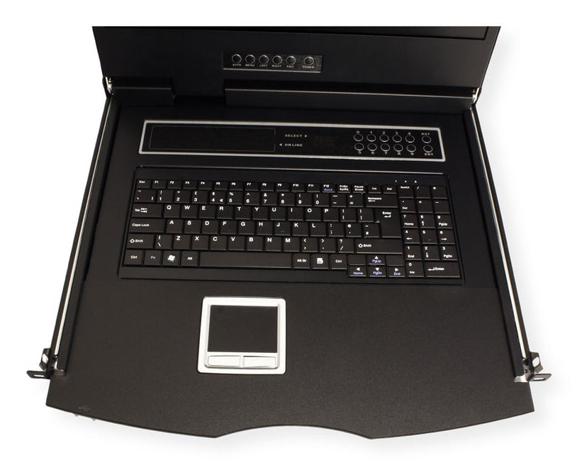 VALUE 19" Rack-LCD-Konsole – 8-Port VGA KVM, 1366 × 768, USB 2.0-Hub – 1U