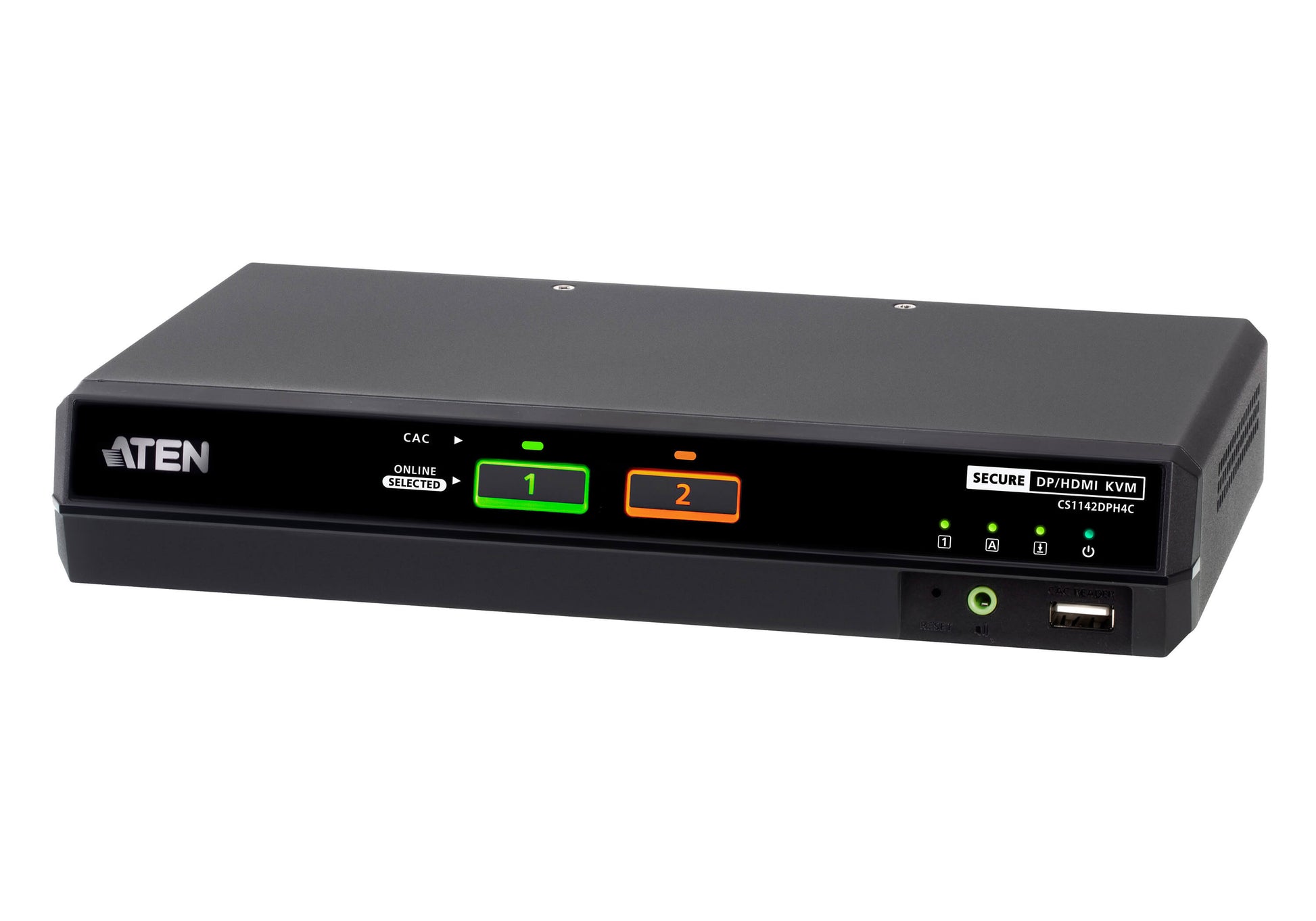 ATEN CS1142DPH4C KVM-Switch – USB, DP/HDMI, 2× USB-A, 2× USB-B, 5K, für 2 Computer