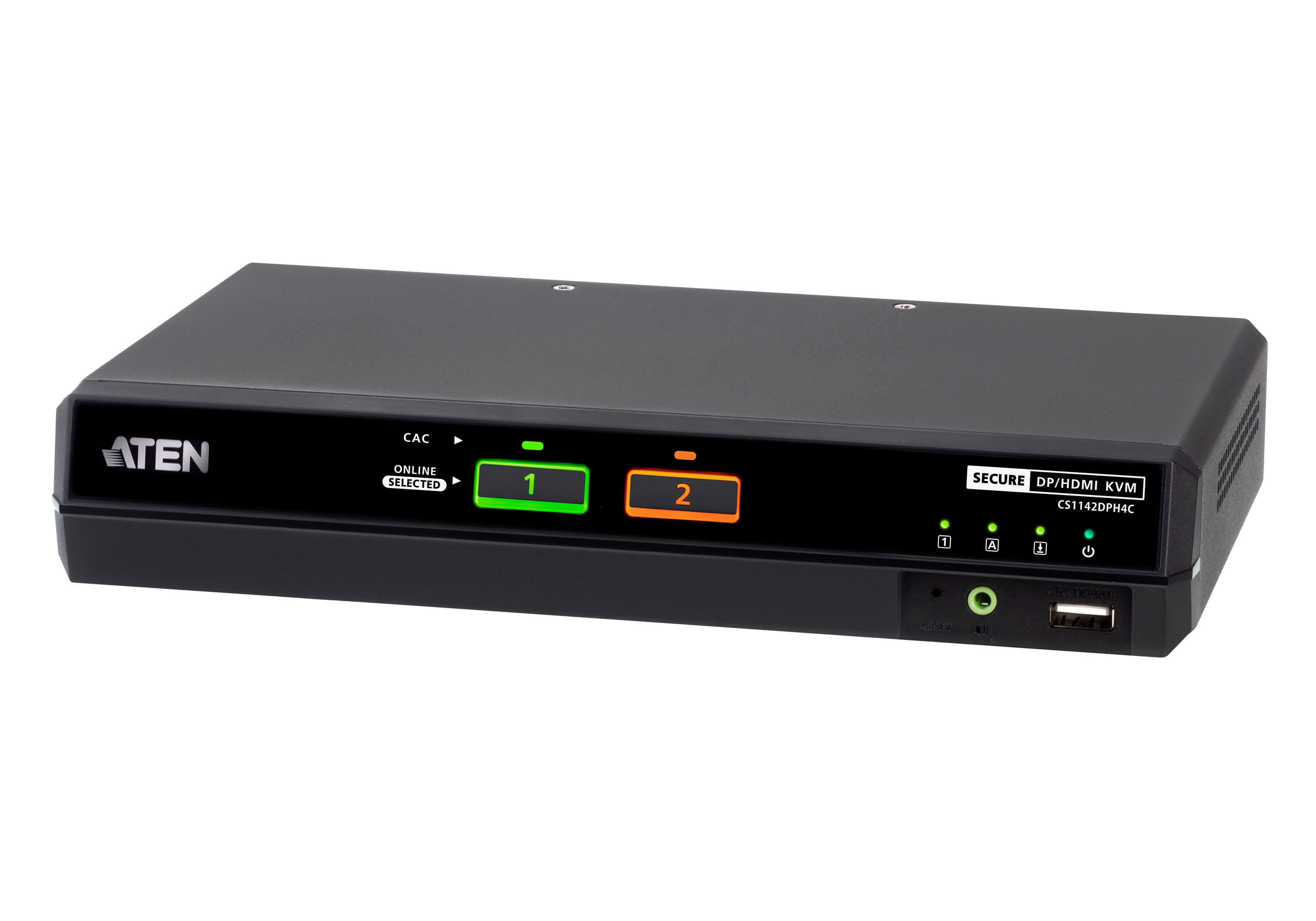 ATEN CS1142DPH4C KVM-Switch – USB, DP/HDMI, 2× USB-A, 2× USB-B, 5K, für 2 Computer