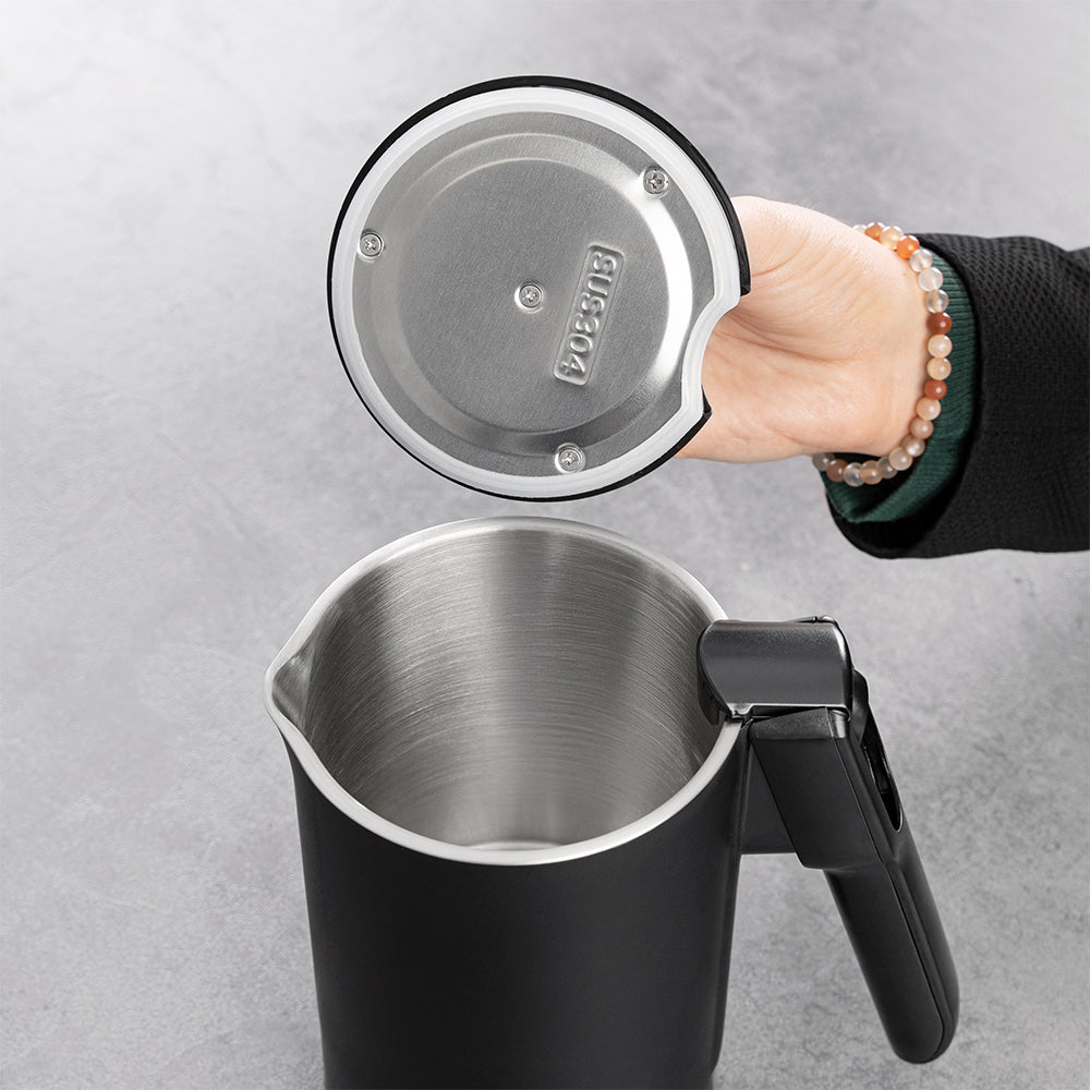 Rommelsbacher Wasserkocher WK1000 – 0,6 l, Glas, 1000 W, Schwarz, 360°-Sockel