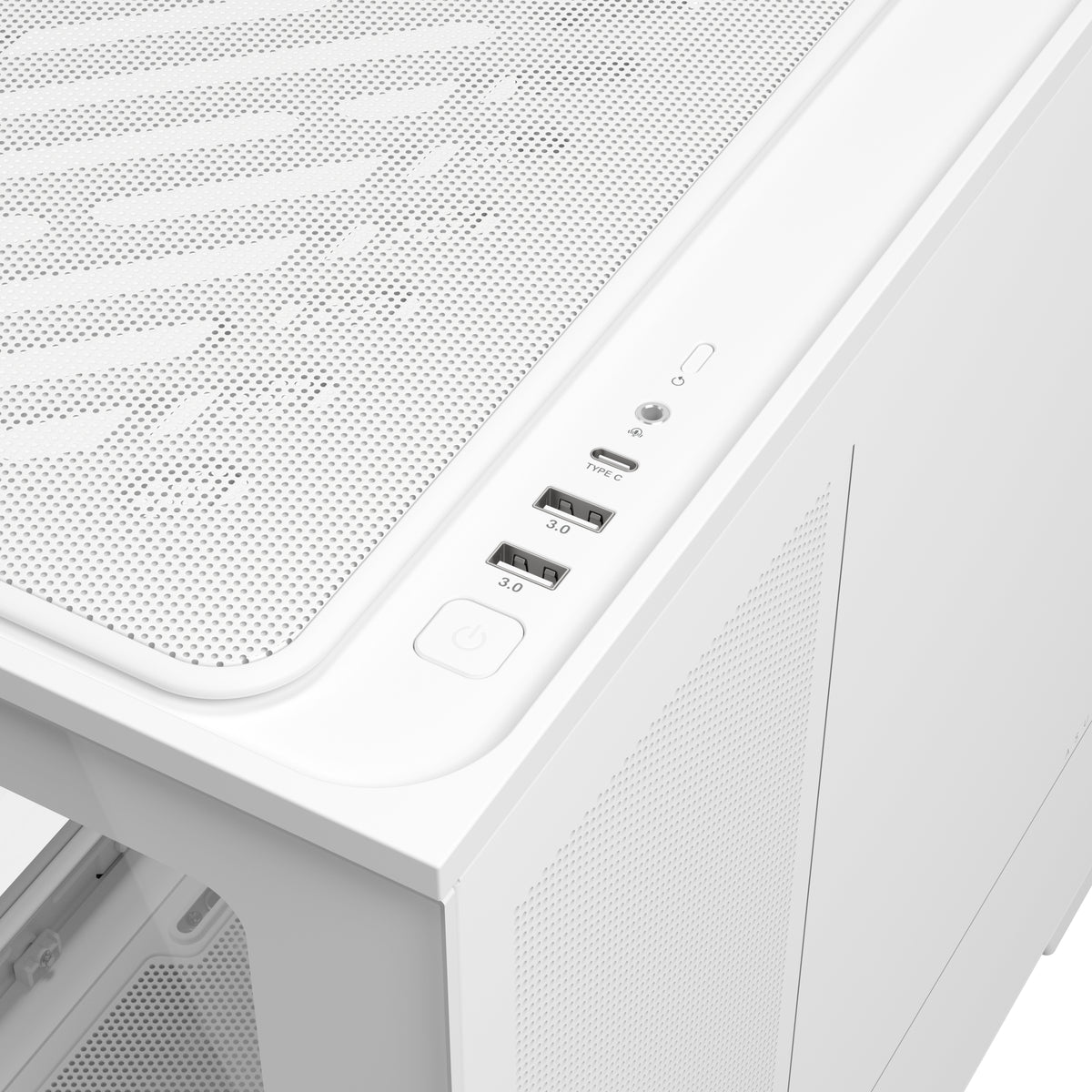 ASUS AP202 PRIME TG – PC-Gehäuse – Mid-Tower – mATX/Mini-ITX, 6× Lüfterplätze, Weiss, Sichtfenster