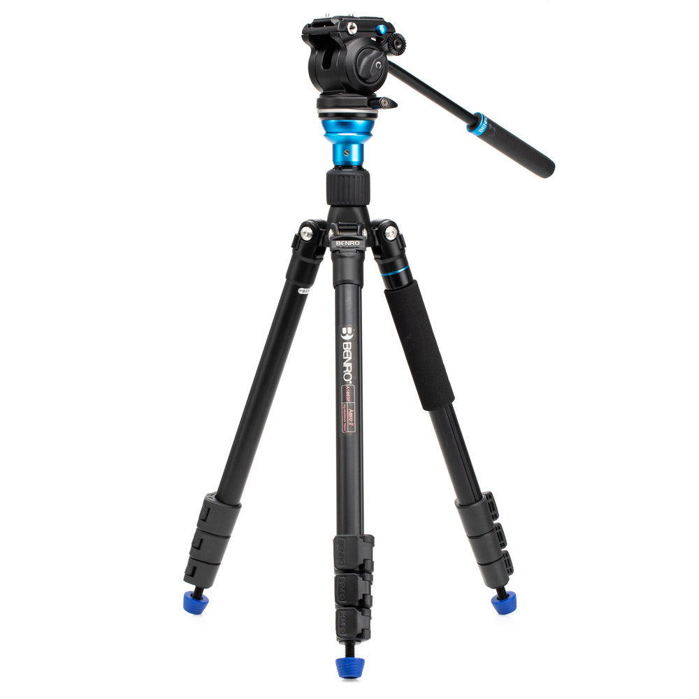 Benro A1883FS2PRO Aero Videostativ – 165 cm max, 2,5 kg Traglast, Aluminium – Schwarz