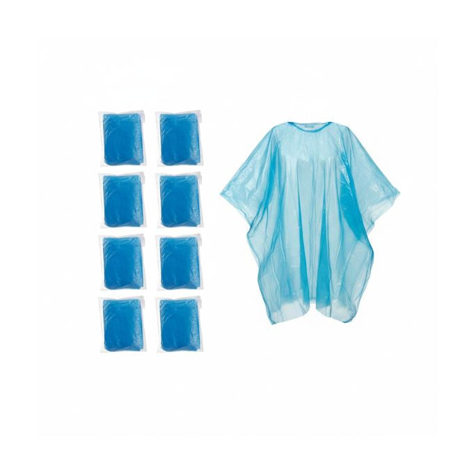 Relaxdays Regenponcho – mit Kapuze, wasserfest – Einheitsgrösse (1200×950 mm) – Hellblau – Kunststoff – 10 Stk.