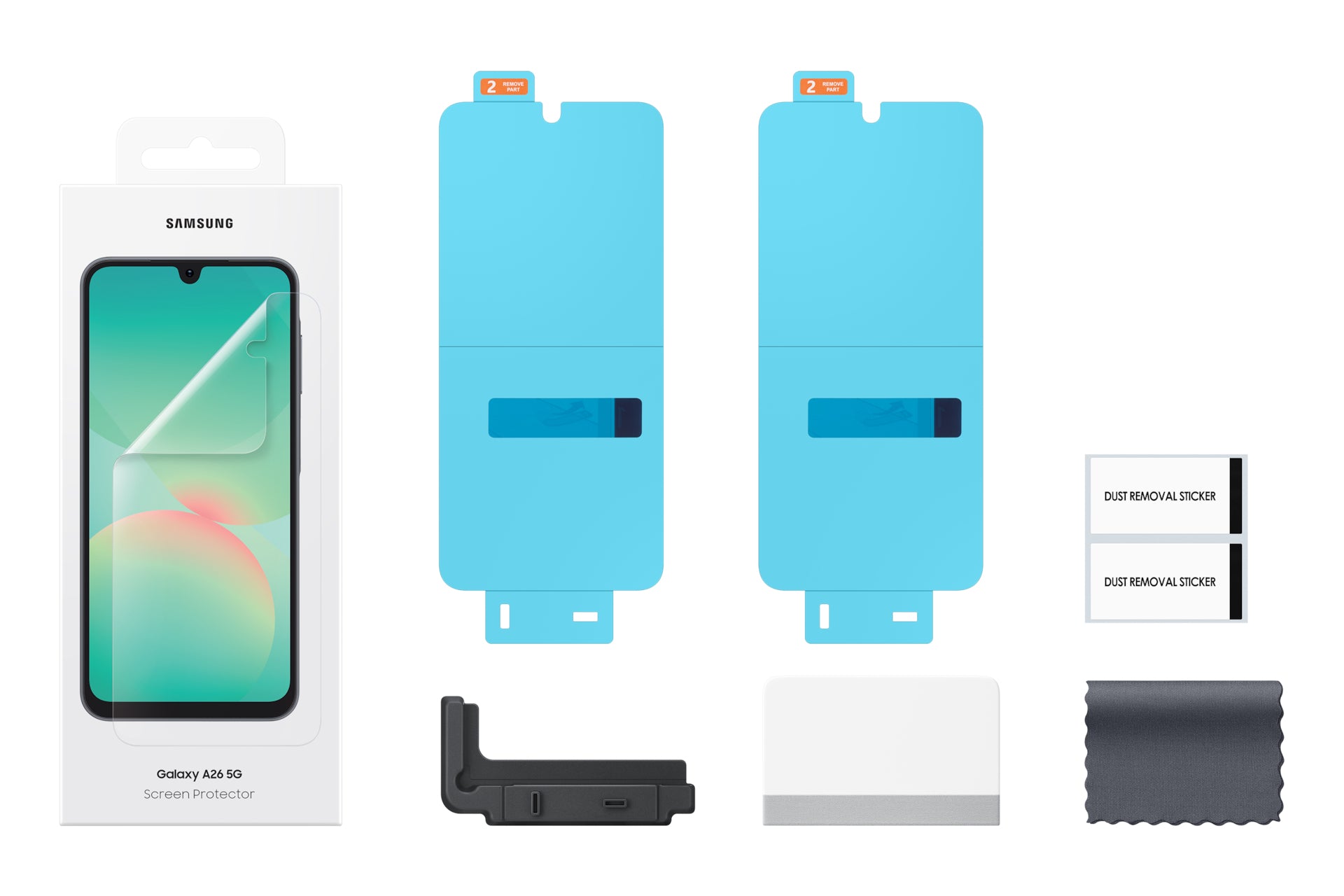Samsung Displayschutzfolie – für Samsung Galaxy A26 5G, Transparent, mit Montagerahmen