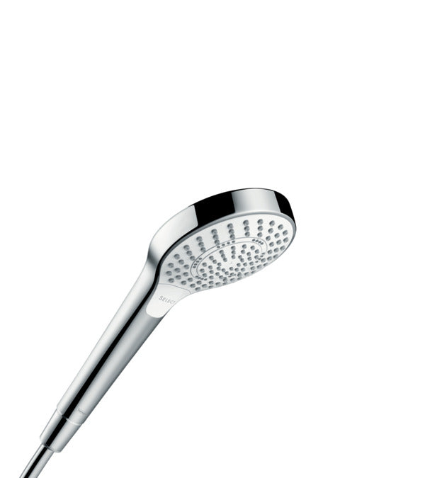 Hansgrohe Handbrause Croma Select S – Ø11 cm, Kunststoff, Wandmontiert, Chrom/Weiss