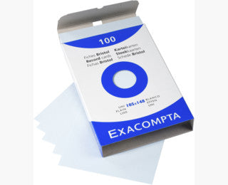 Exacompta Karteikarte A6 quer, blanko, blau, 205 g/m², Karteikarton – 100 Stück