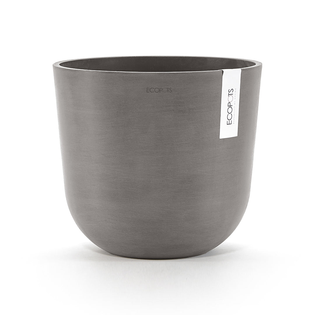 Ecopots Oslo Pflanzentopf – Ø 25 × 21,8 cm – Recycling-Kunststoff, Taupe
