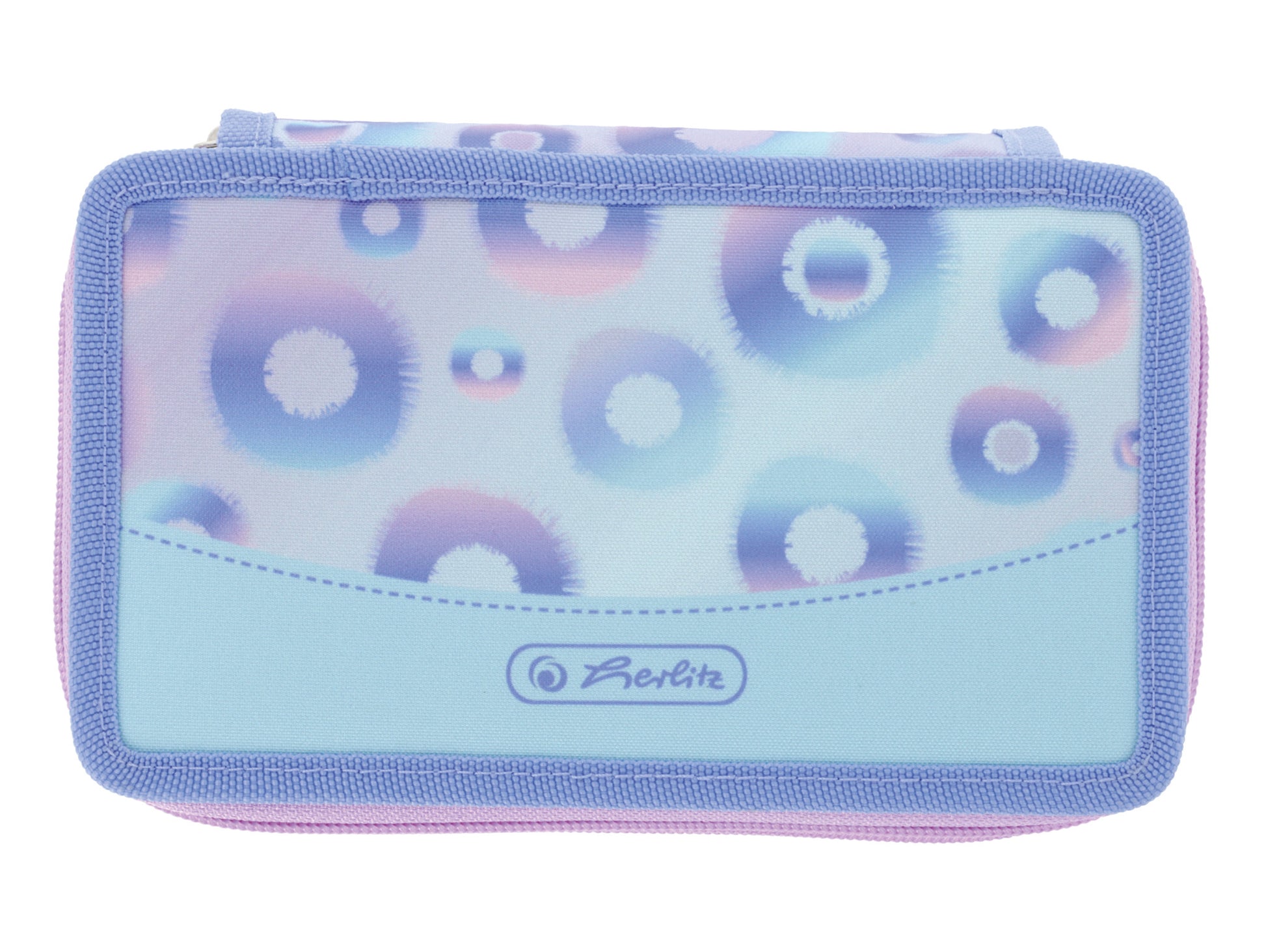 Herlitz Mystic Mermaid – Schüleretui, 2 Klappen, gefüllt (23-teilig), Blau/Pink, 19,3 × 5 × 11,5 cm