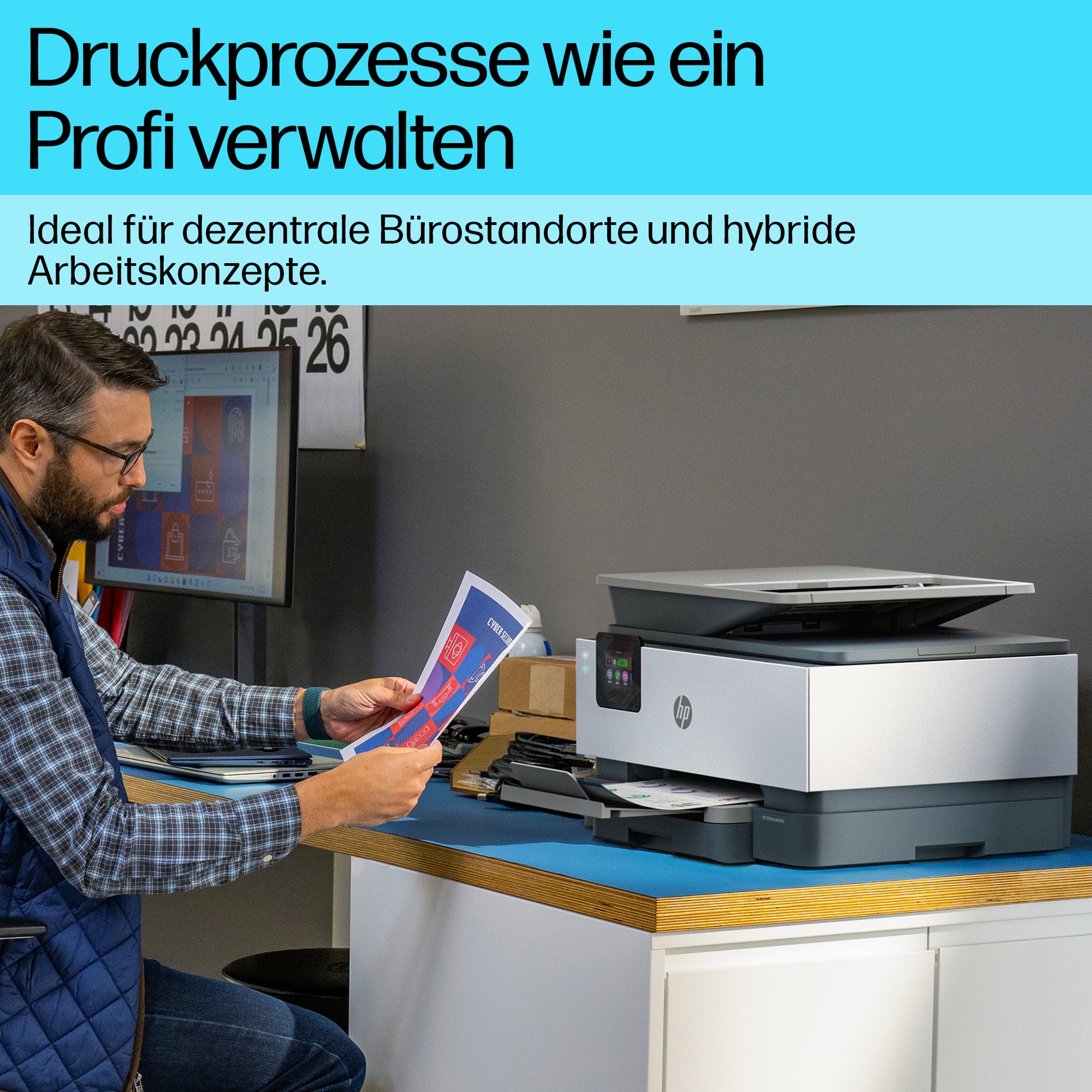 HP OfficeJet Pro 9120b – Farbtintenstrahl-Multifunktionsdrucker, A4, 4-in-1, Duplex, ADF, WLAN/LAN, AirPrint