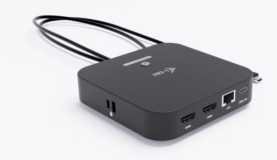 i-tec Dockingstation – USB-C, 2× HDMI, 4× USB-A, 100 W PD, GbE, 3,5 mm Audio, für Windows/Mac/ChromeOS