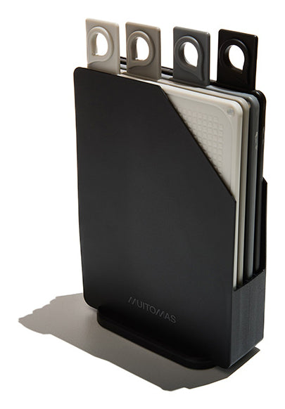 Muitomas Schneidebrett 15,5 × 7 × 25 cm, Kunststoff, 4-teilig, Schwarz