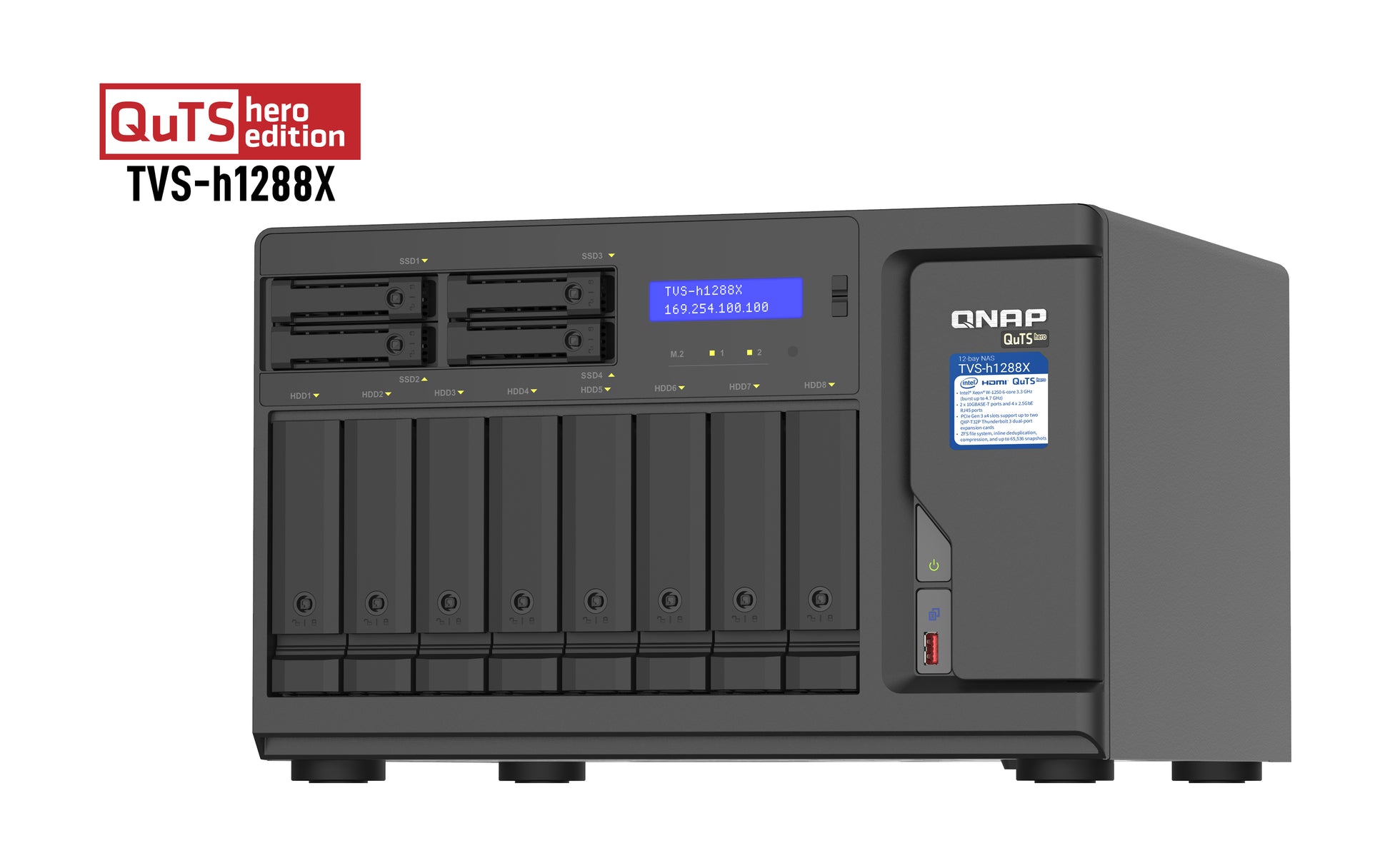 QNAP TVS-h1288X-W1250-16G Speichergerät – 12 Bay