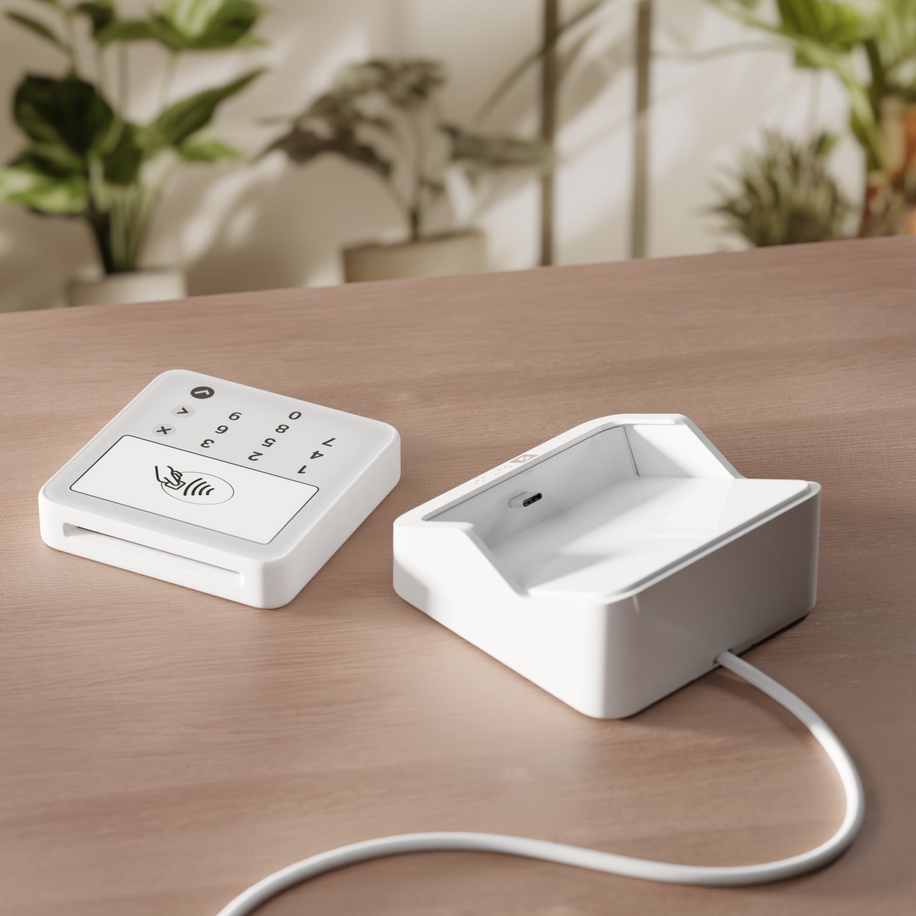 SumUp Solo Lite – Mobiles POS-Terminal – NFC, Bluetooth 4.2, mit Ladestation – Weiss