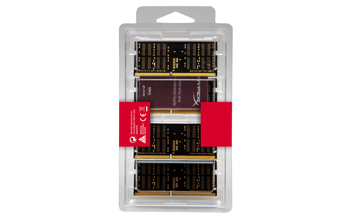 Kingston Technology HyperX Impact – 64GB DDR4‑2400 SO‑DIMM (4×16GB), CL15, 1,2 V, Schwarz