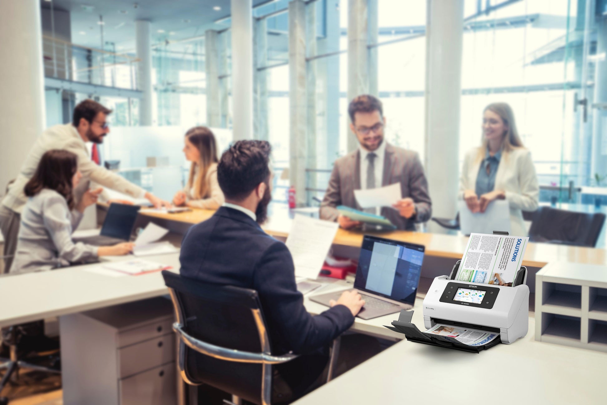 Epson WorkForce DS-800WN – Einzugsscanner, A4, Duplex, 50 ppm, ADF 100 Blatt, WLAN/LAN