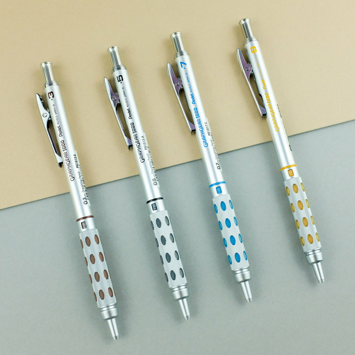 Pentel Graphgear 1000 Druckbleistift – 0,9 mm, Metall, Silber
