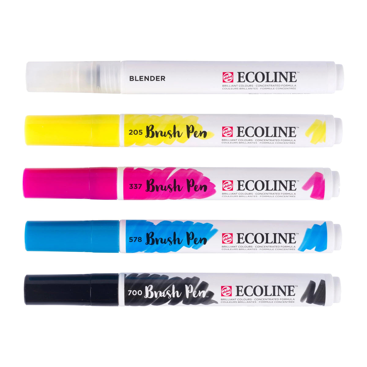 Talens Ecoline Brush Pen – Pinselspitze, wasserbasiert, 5 Farben