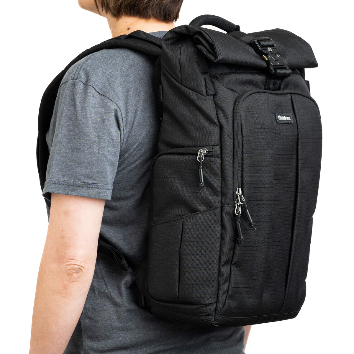Think Tank 22L RollTop Kamerarucksack – 23 l, für Notebooks bis 35,6 cm (14") – Regenhülle – Schwarz