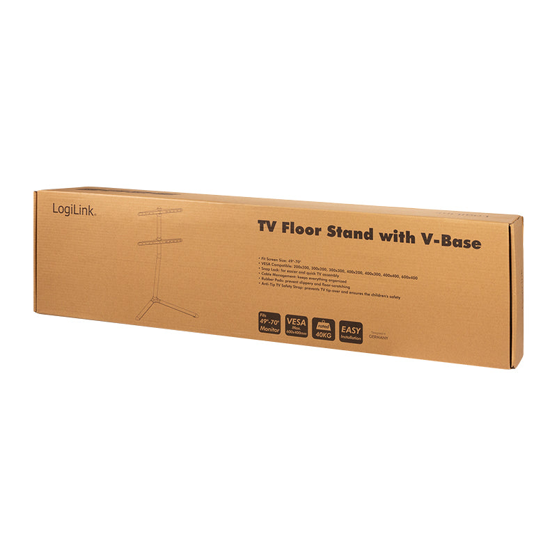 LogiLink Bodenständer – 49–70" – VESA 200×200–600×400 – bis 40 kg, Diebstahlsicherung – BP0079