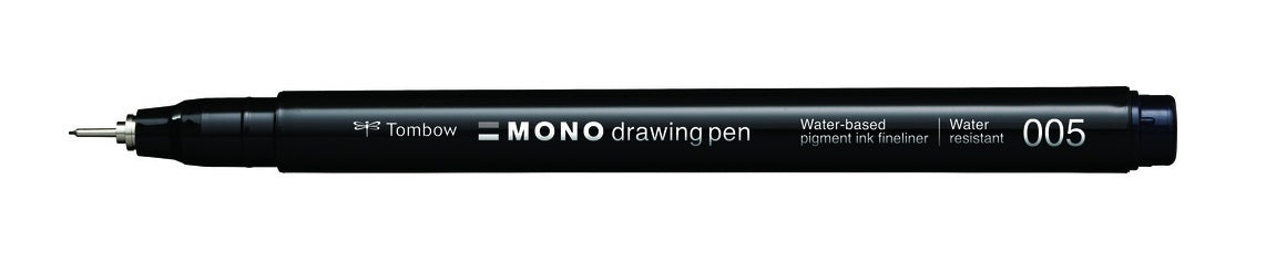 Tombow MONO drawing pen 005 Fineliner – 0,2 mm, schwarz, 1 Stk.
