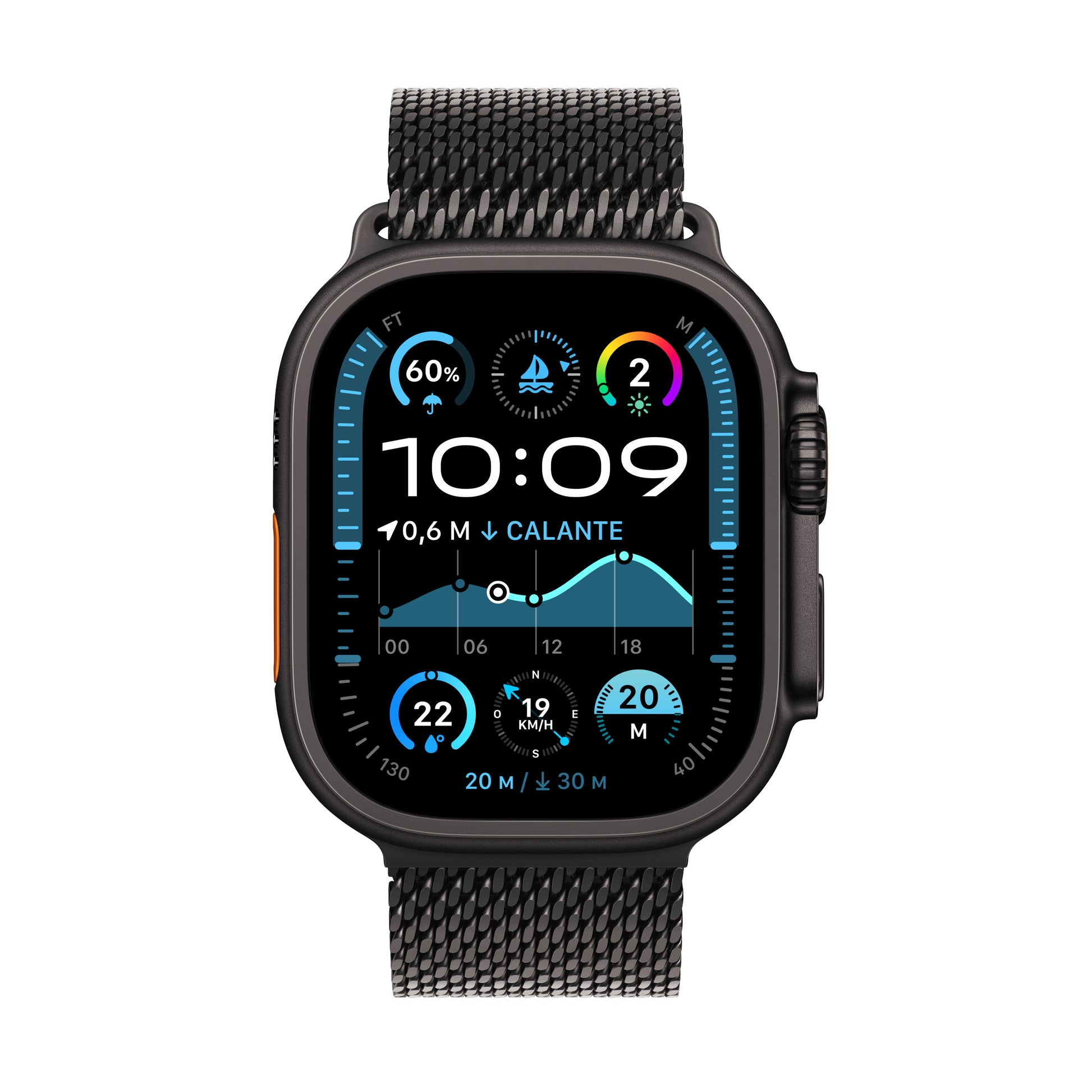 Apple Watch Ultra 2 (2024) – Smartwatch – 44 mm, GPS, OLED, Saphirglas, 100 m, Schwarz Titan