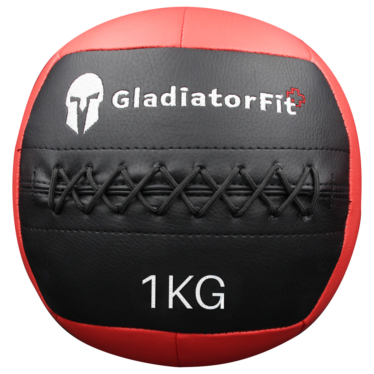GladiatorFit Medizinball Wall Ball, Ø 25,0 cm, 1,0 kg, Kunstleder, Schwarz, Rot
