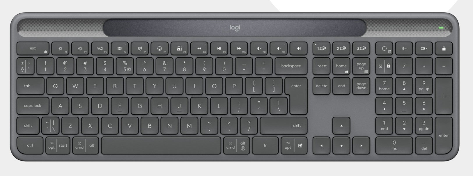 Logitech K980 – Tastatur, kabellos (Bluetooth/2,4 GHz), UK-Layout (EN) – für Windows, macOS & iPadOS und andere