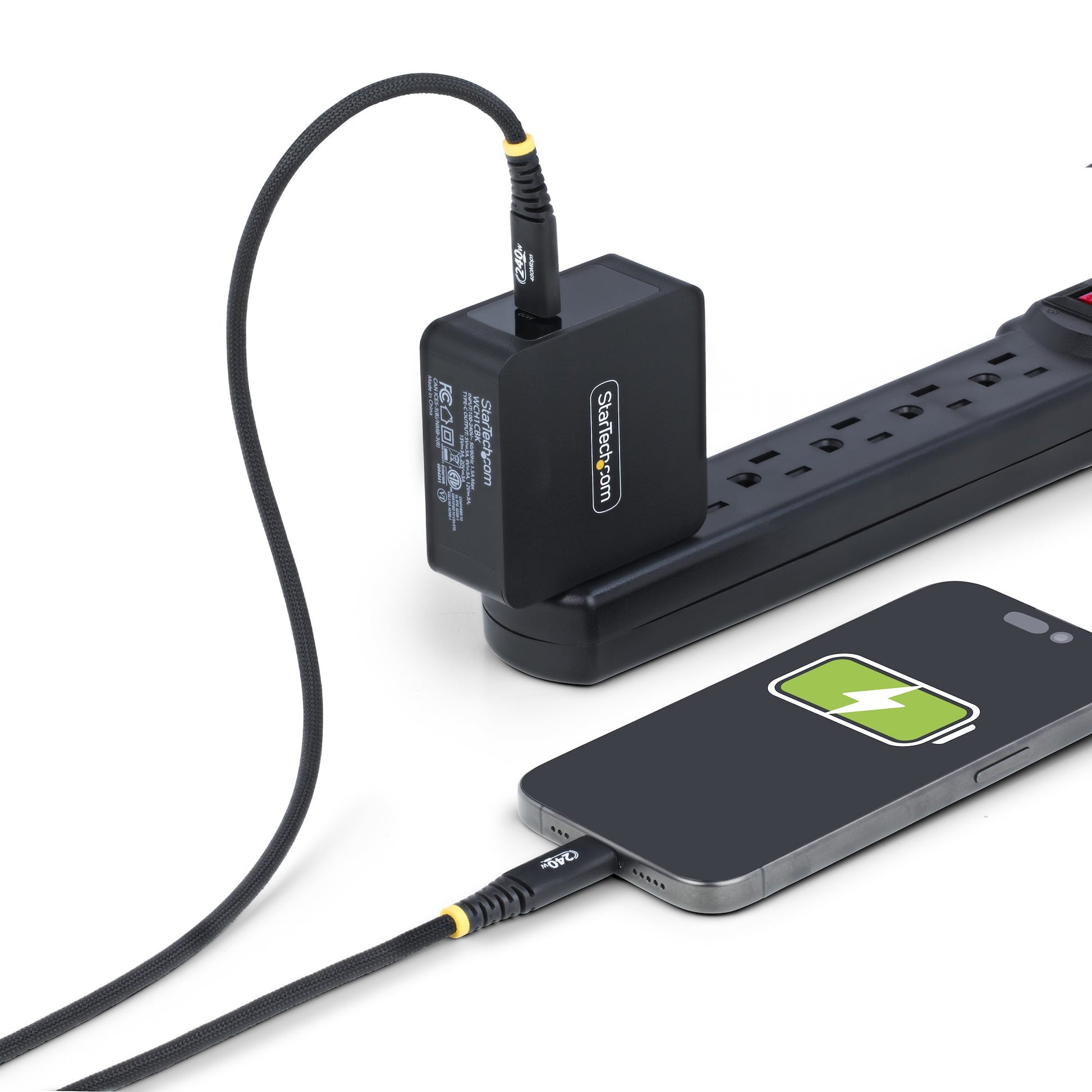 StarTech.com USB-C auf USB-C Kabel – USB 2.0 (480 Mbit/s) – 3 m – PD 240 W – Geflochten, Silikon – Schwarz