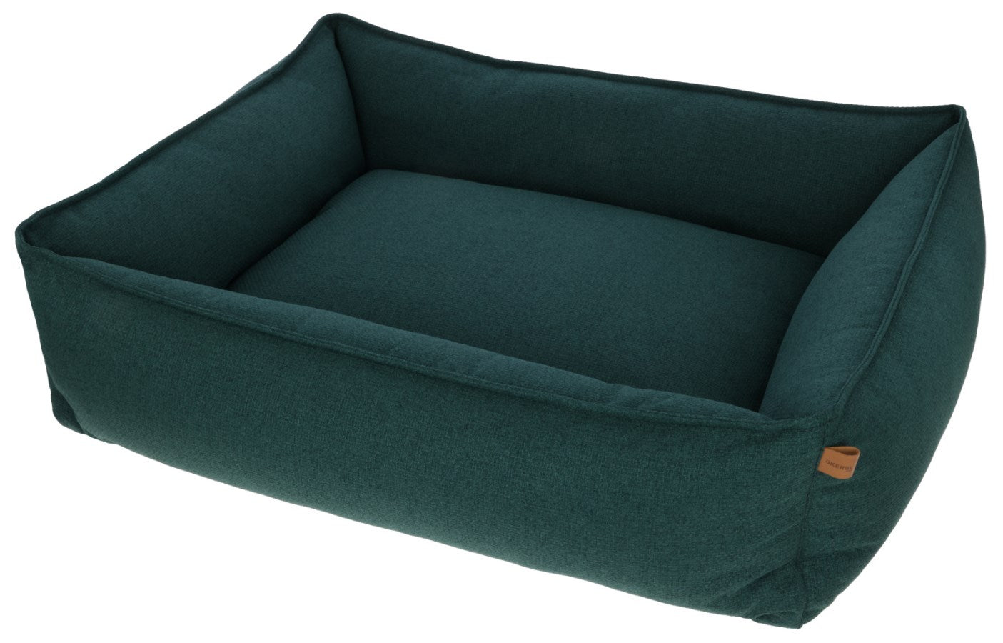 Kerbl Kuschelbett Oliver – 110 × 85 × 26 cm, Polyester, abnehmbarer Bezug, waschbar, grün, für Hunde