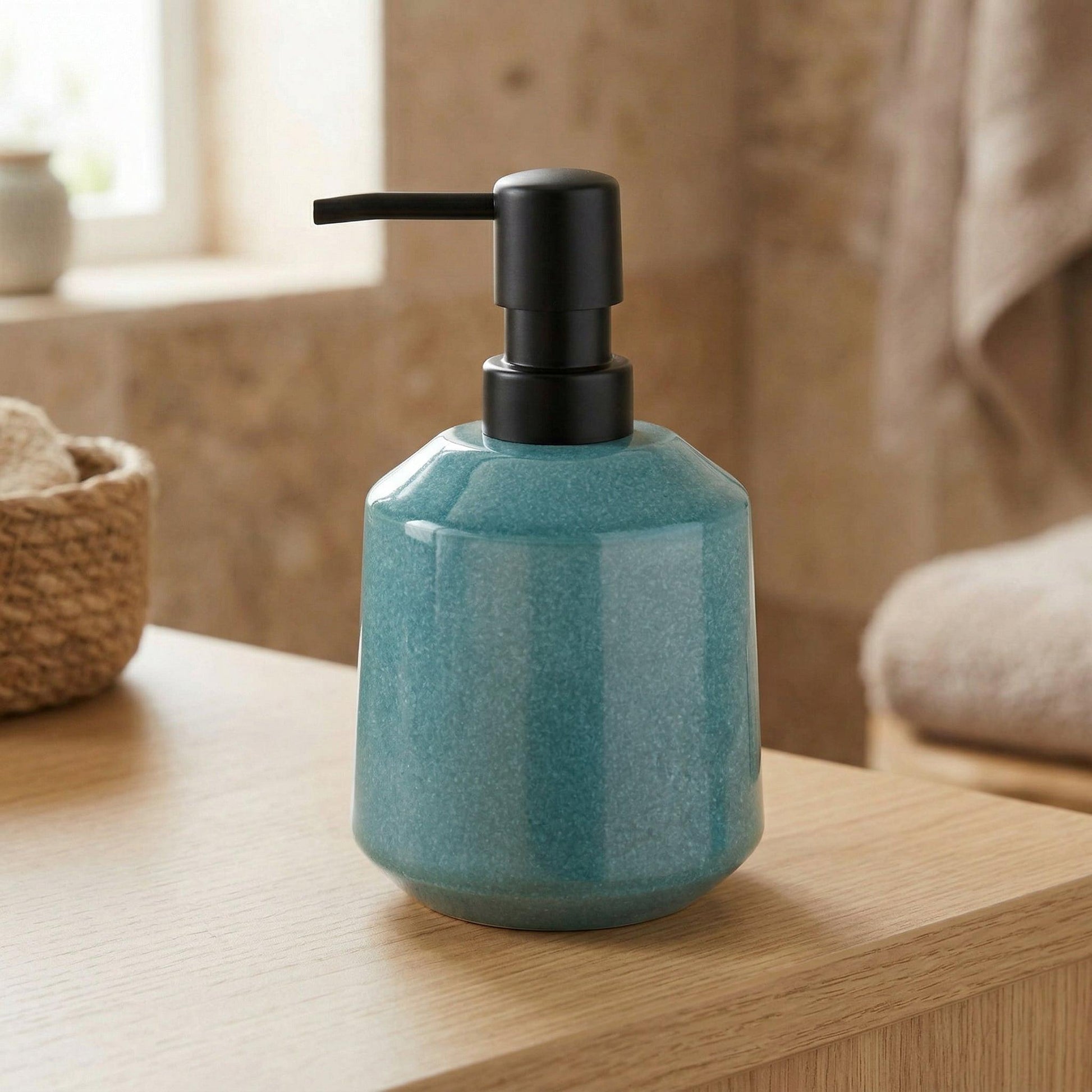 Kleine Wolke Seifenspender – Steinzeug, Petrol, 440 ml