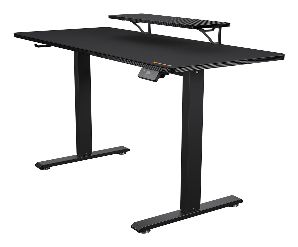 COUGAR Gaming COUGAR E-Star 140 – Höhenverstellbarer Tisch, 140 × 60 cm, elektrisch, 72–117 cm, 60 kg, schwarz, Kohlefaser/s