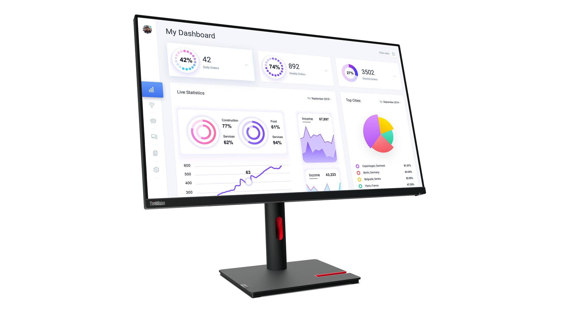 Lenovo ThinkVision T32p-30 – 31,5", 3840 × 2160 (4K), IPS, USB-C 90 W, KVM, LAN