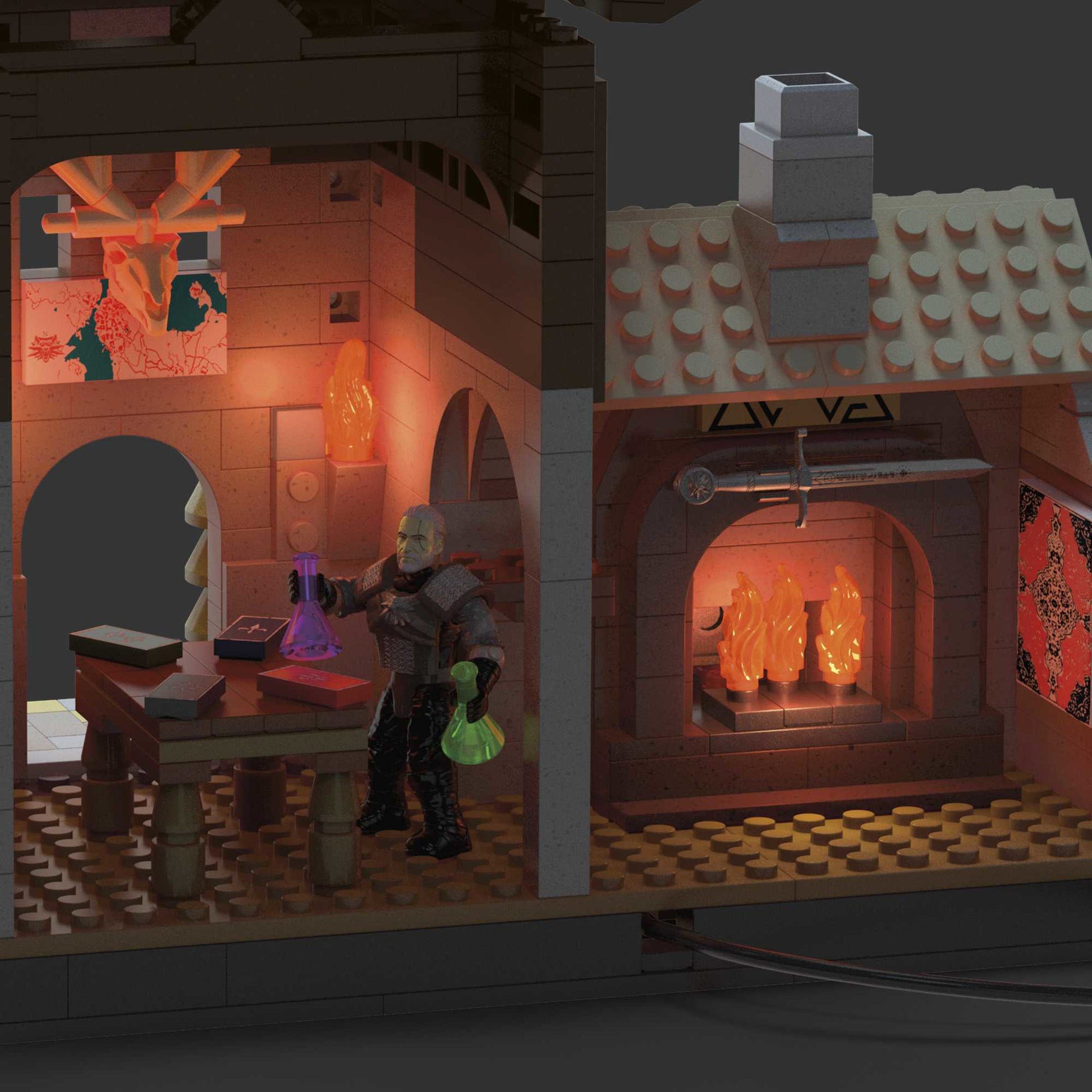 MEGA Geralts Greifjagd Bausatz – The Witcher – 1170-teilig – ab 12 J. – Kunststoff, mehrfarbig, CE