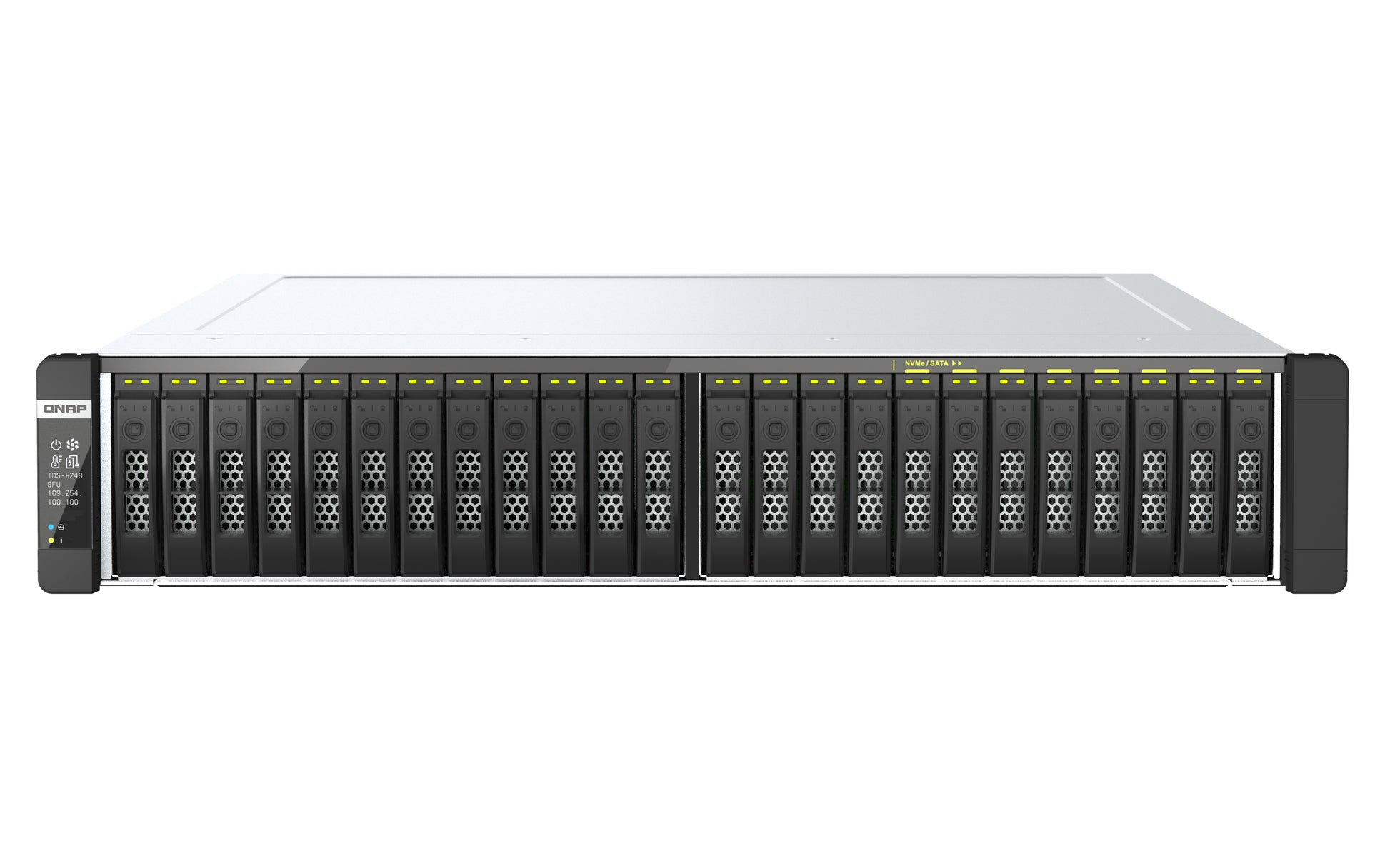 QNAP TDS-h2489FU-4314-256G Speichergerät – U.2 NVMe, PCIe Gen4, 24 Einschübe, 256 GB RDIMM ECC DDR4