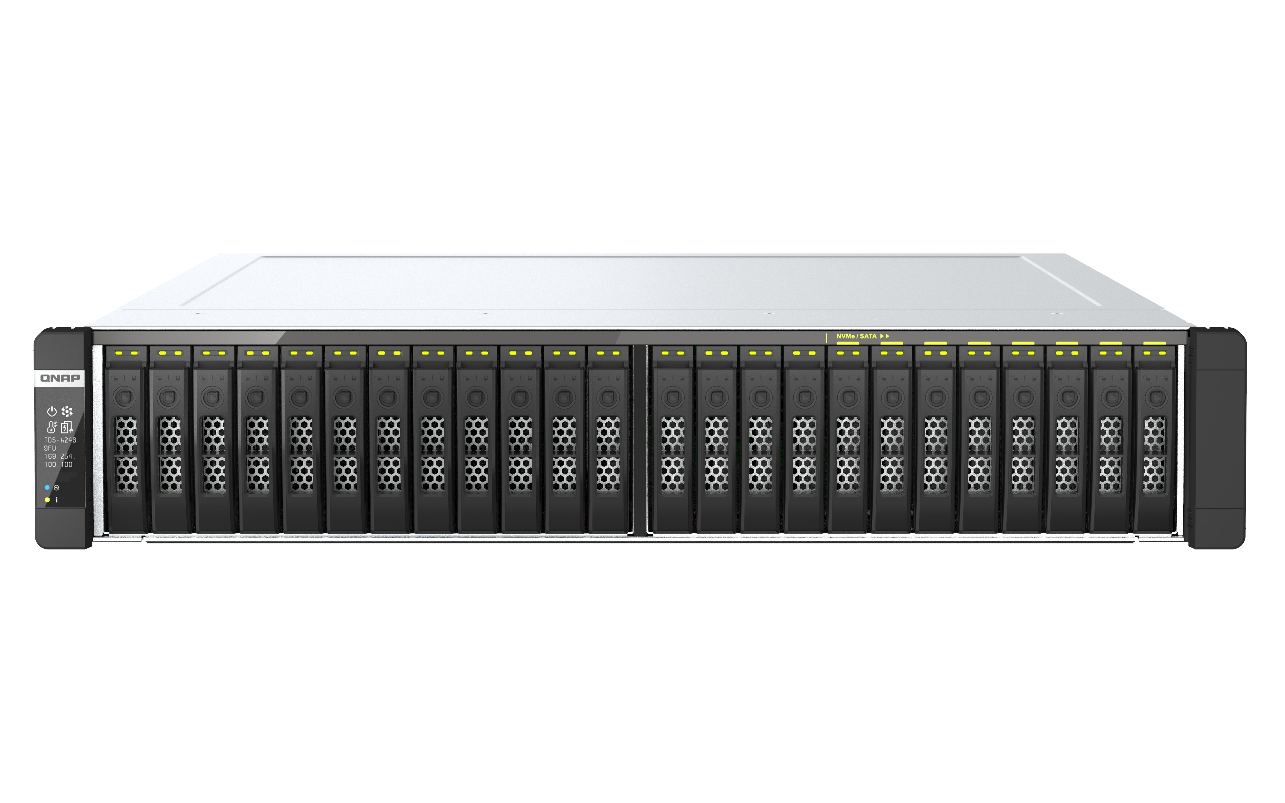 QNAP TDS-h2489FU-4314-256G Speichergerät – U.2 NVMe, PCIe Gen4, 24 Einschübe, 256 GB RDIMM ECC DDR4