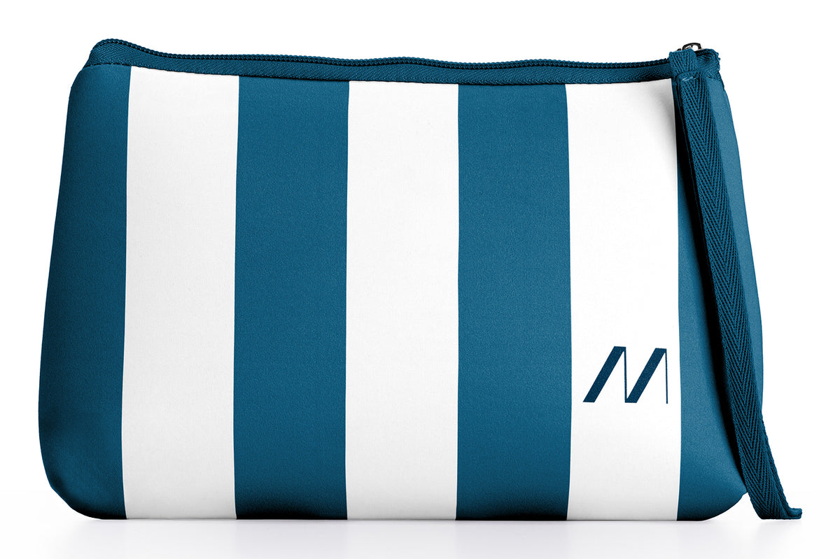 Muitomas Necessaire – wasserabweisend, Reissverschluss – 240×160×60 mm – blau – Neopren – gestreift