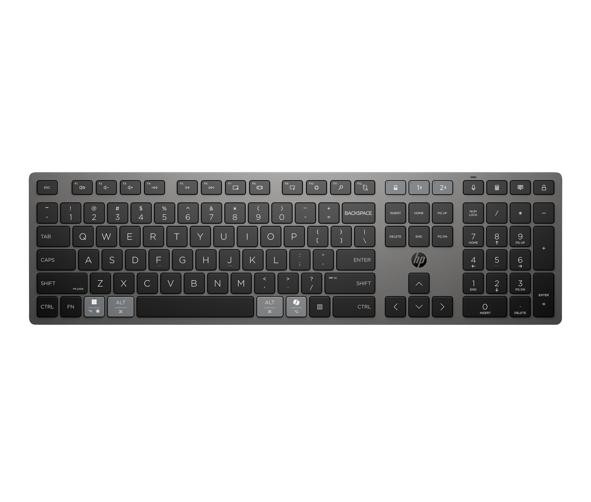 HP 720 – Tastatur – Bluetooth – USB‑A – Multi‑Device, Wiederaufladbar, Leise Tasten – Schwarz