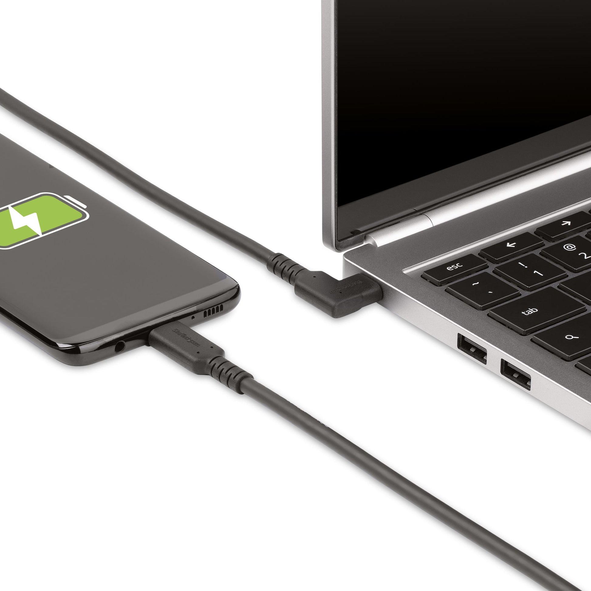 StarTech.com USB-C auf USB-C Kabel – USB 3.2 Gen 1 (5 Gbit/s) – 2 m – PD 100 W – 4K/60 – Schwarz