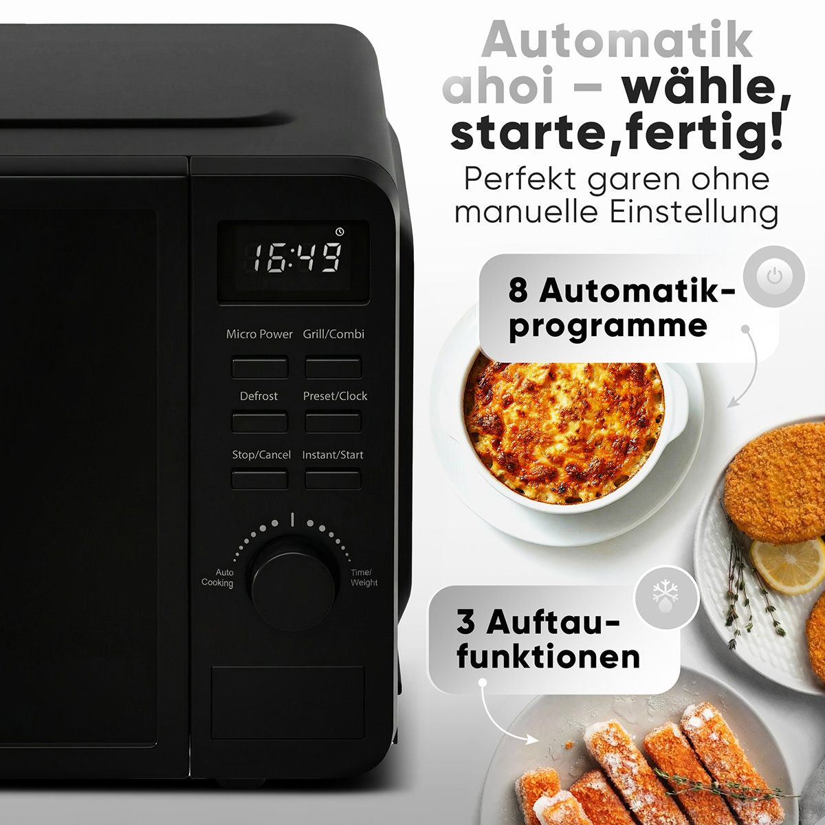 ProfiCook Grill-Mikrowelle PC-MWG 1319 – 20 l, Grill, 700 W – Schwarz