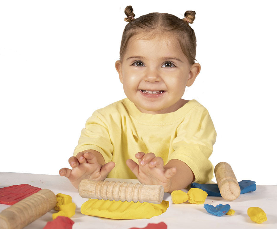 Jovi My First Baby Knete Etui – Knete-/Modelliermasse-Set – 4 × 38 g – 7-teilig – ab 1 Jahr