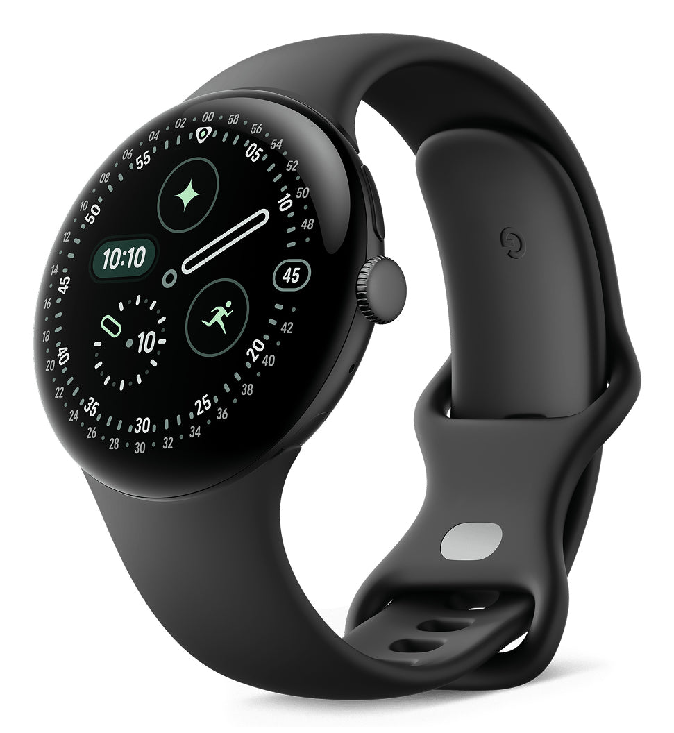 Google Pixel Watch 4 45 mm GPS – Aluminium Schwarz, Obsidian, S/L, 50 m, für Android