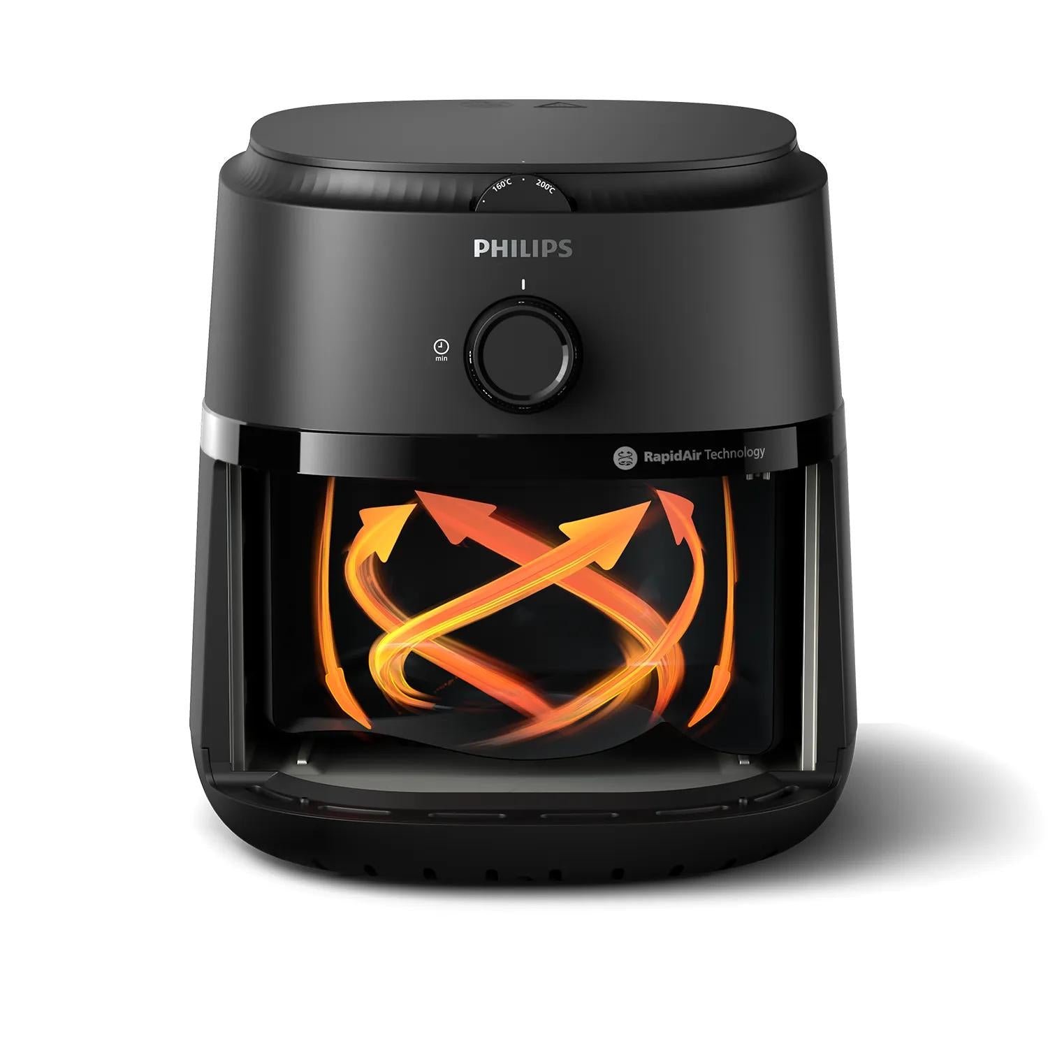 Philips Heissluftfritteuse NA120/00 – 4,2 l, Braten & Backen, 1500 W – schwarz