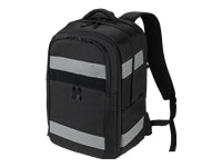 DICOTA REFLECTIVE – Notebook-Rucksack – 32–38 l, rPET (recyceltes PET), schwarz, reflektierend