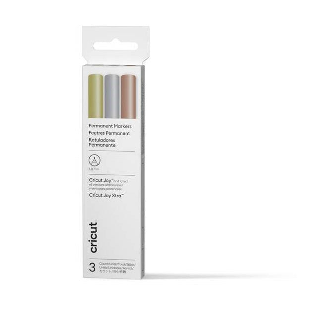 Cricut Stifteset – Metallic – 1 mm – Kupfer, Gold, Silber – 3er-Set – für Cricut Joy